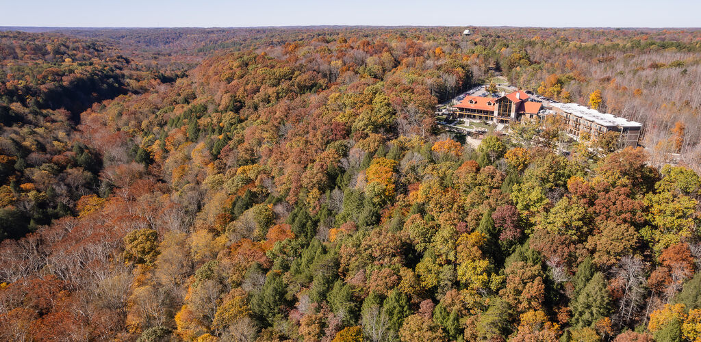 Aerial View of Hocking Hills Lodge & Gorge